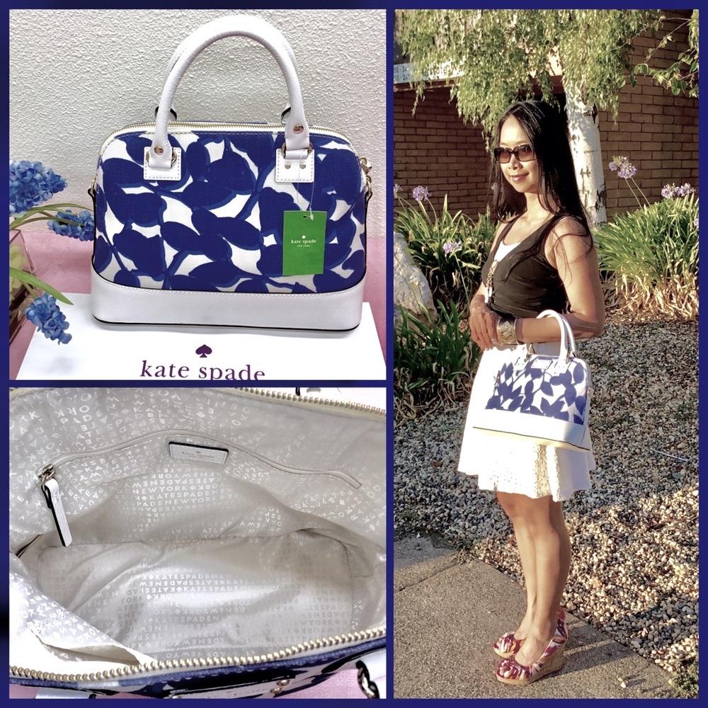 Kate Spade Small Rachelle Wellesley Leaves Fabric. - Picture 2 of 4